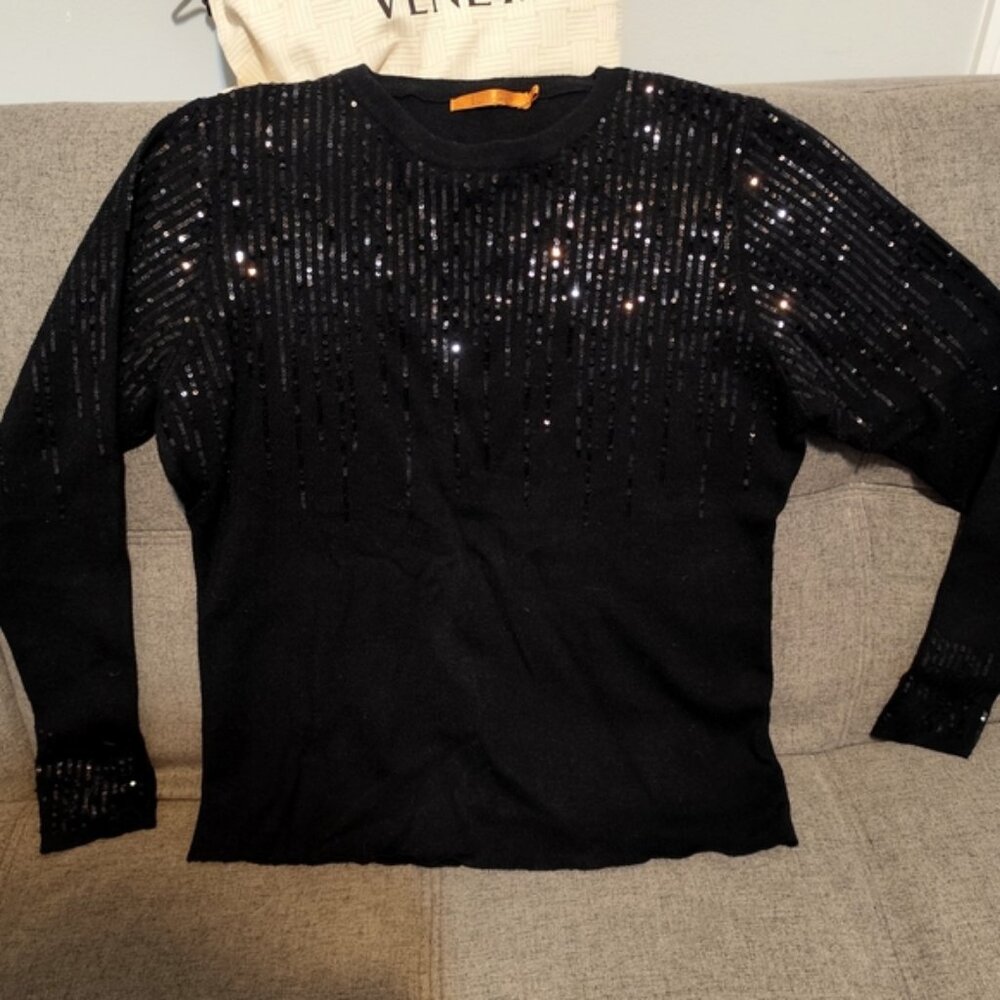 Belldini Black Sequin Women's Sweater - Picture 4 of 4